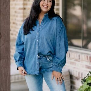 Risen Button Down Shirt with Pearl Snaps NWT